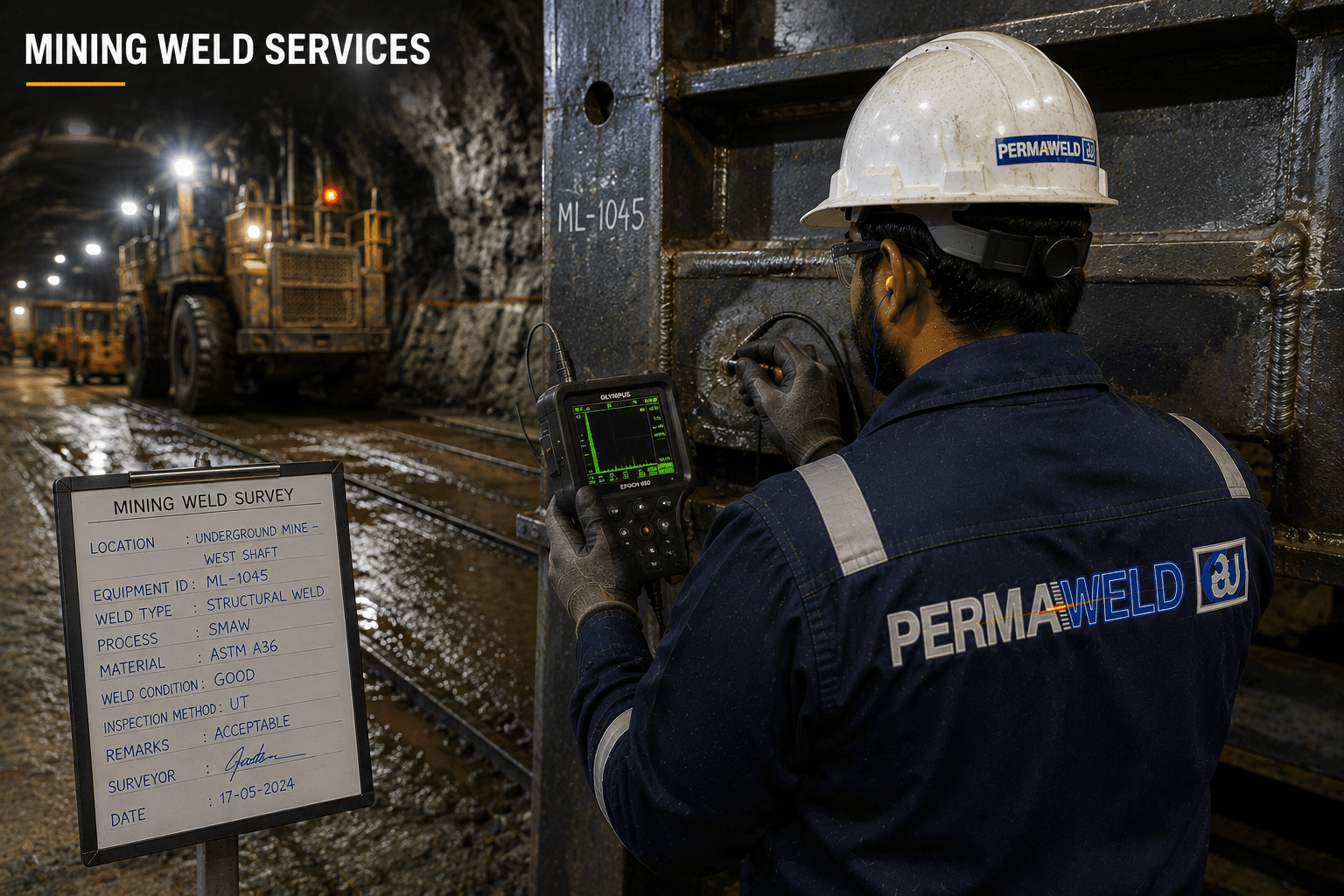 Mining Weld Services — Permaweld industrial engineers at work