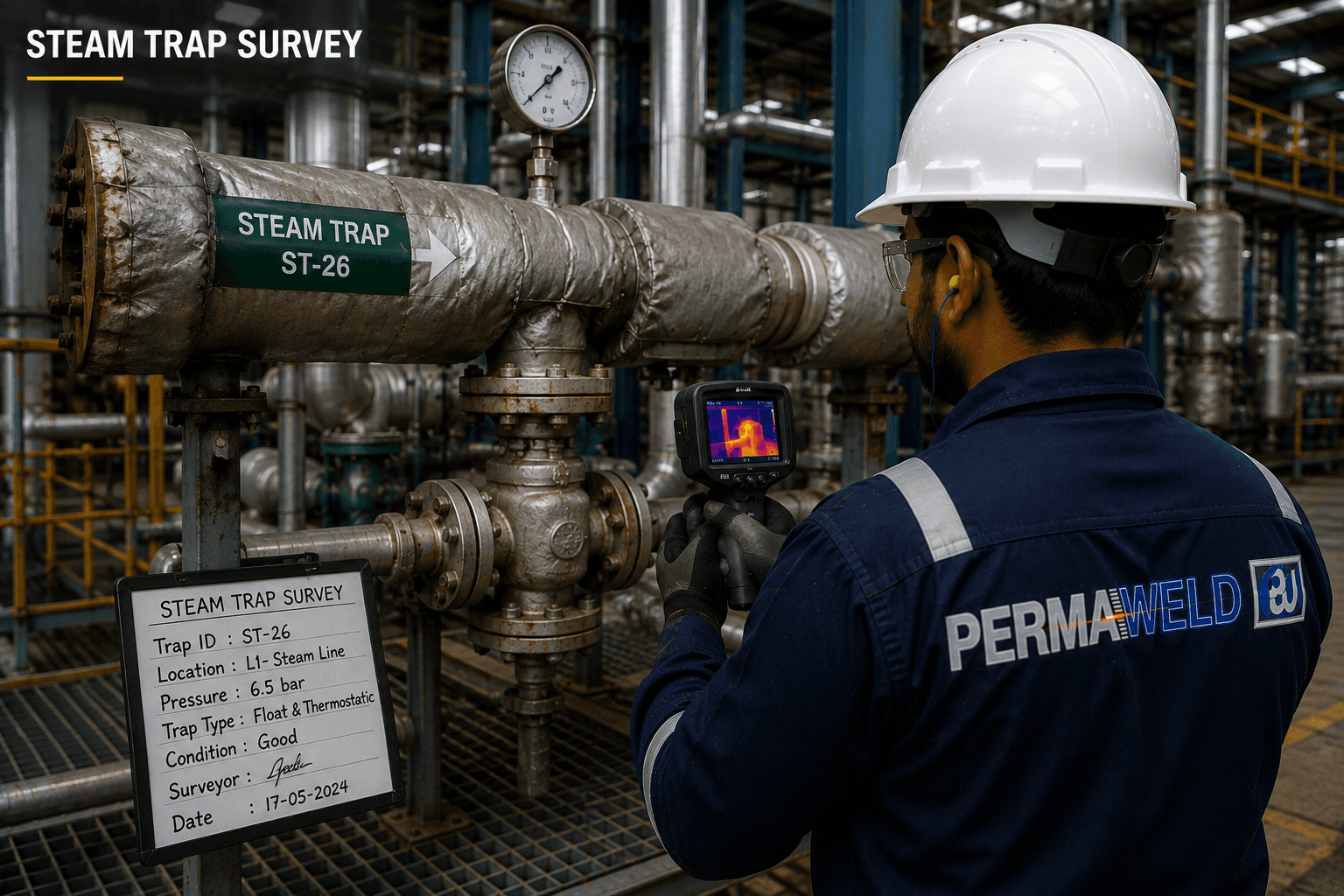 Steam Trap Survey — Permaweld industrial engineers at work