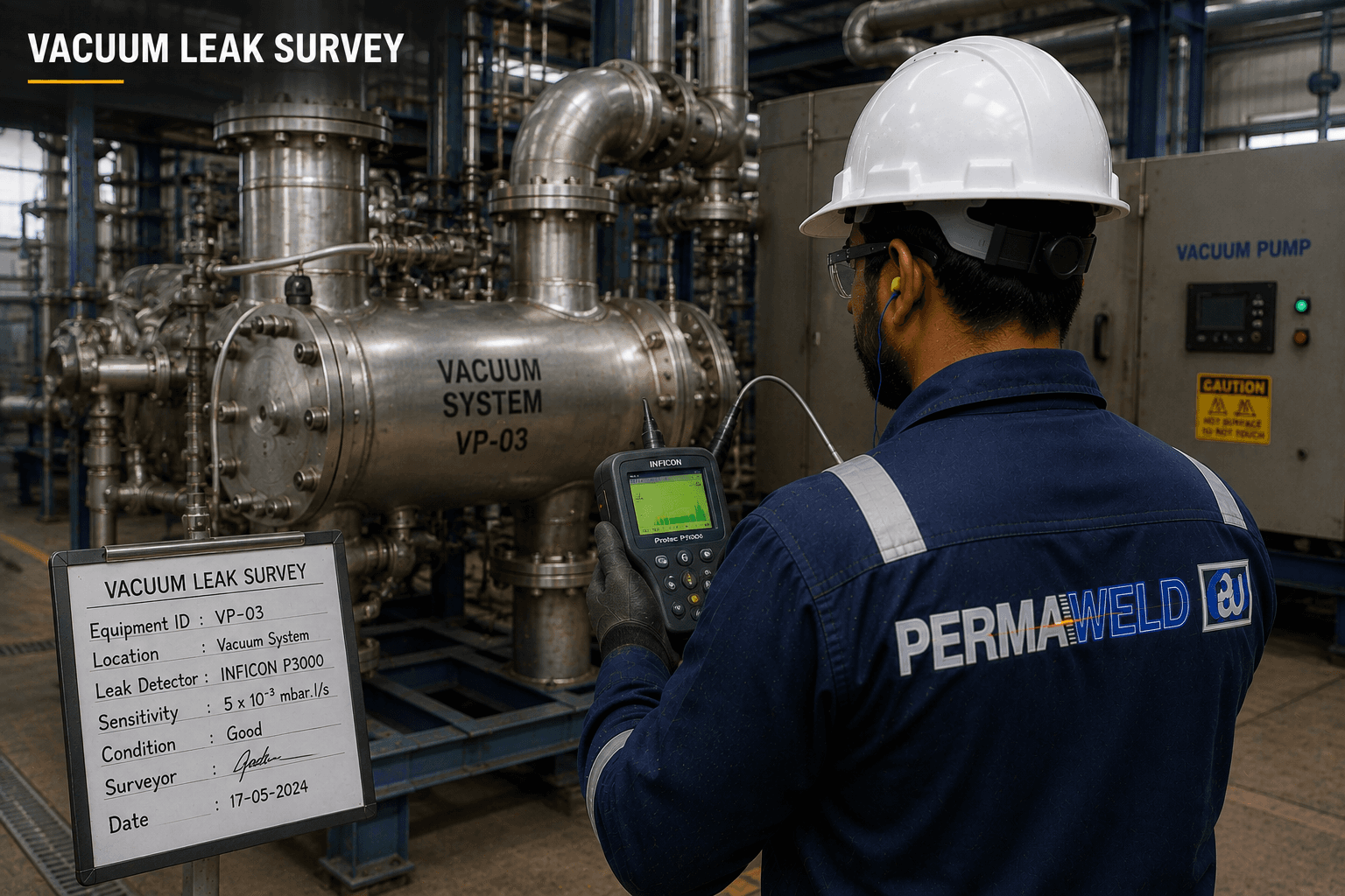 Vacuum Leak Survey — Permaweld industrial engineers at work