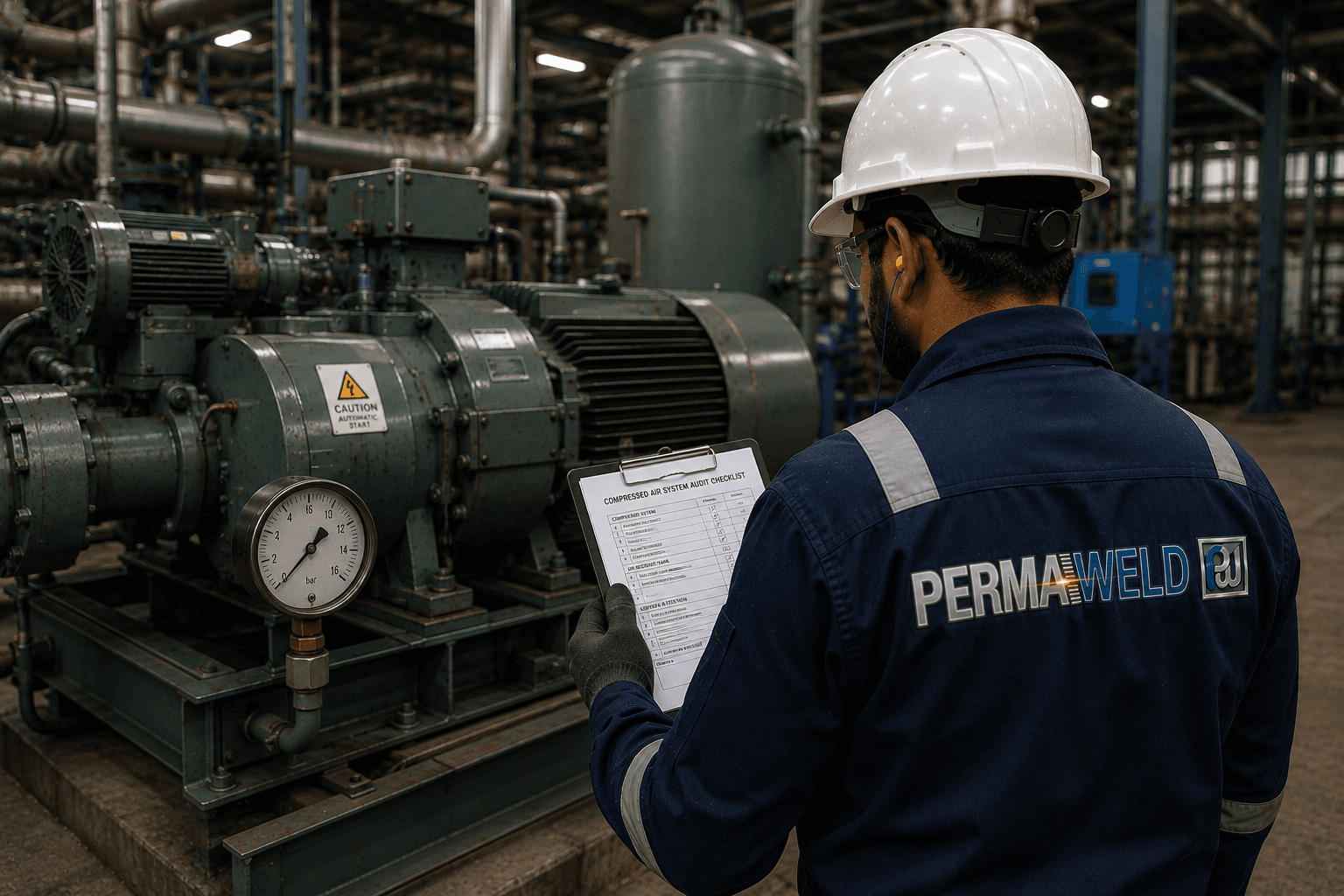 Compressed Air System Audit — Permaweld industrial engineers at work
