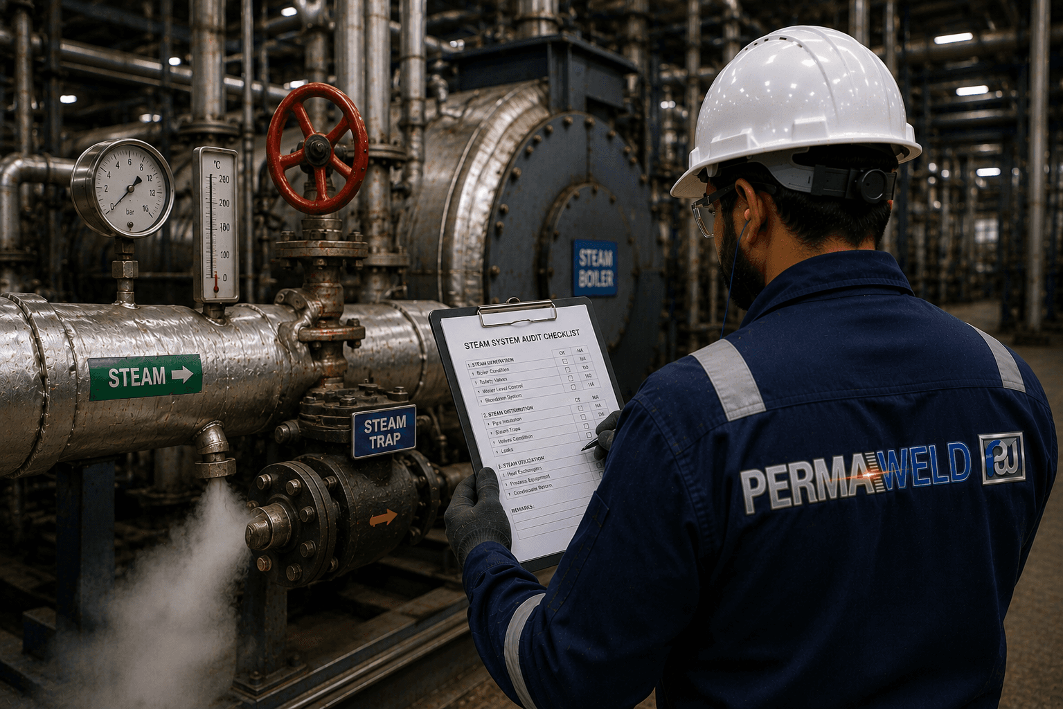 Steam System Audit — Permaweld industrial engineers at work