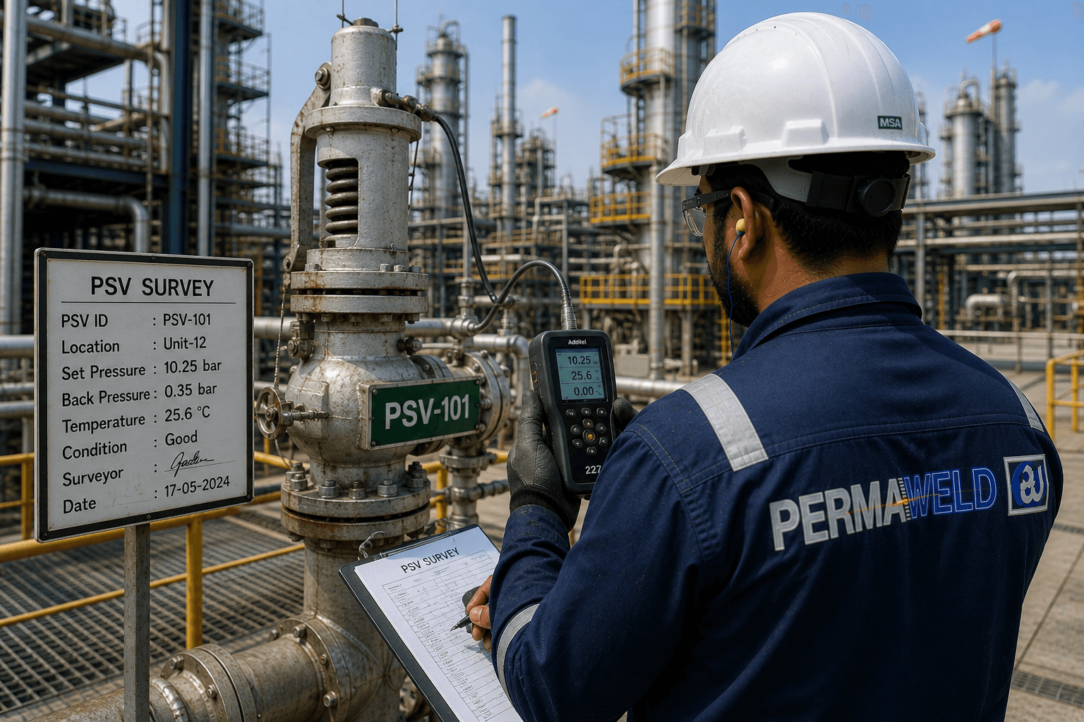 PSV Survey — Permaweld industrial engineers at work